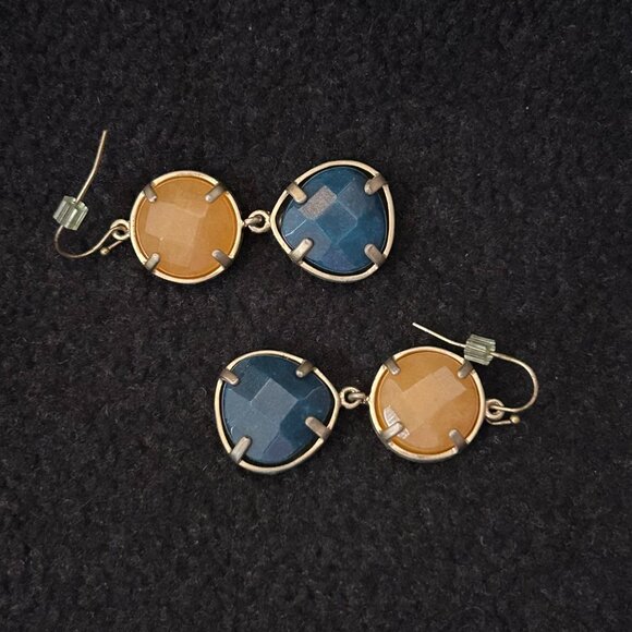 Anthropologie Yellow and Blue Stone Earrings - Picture 3 of 4
